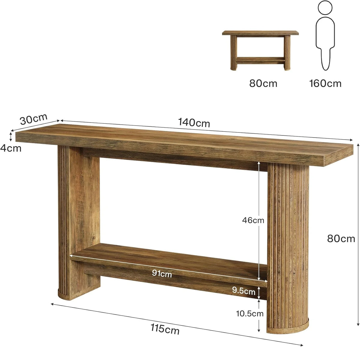 Măsuță consolă 140 cm - masă îngustă pentru hol