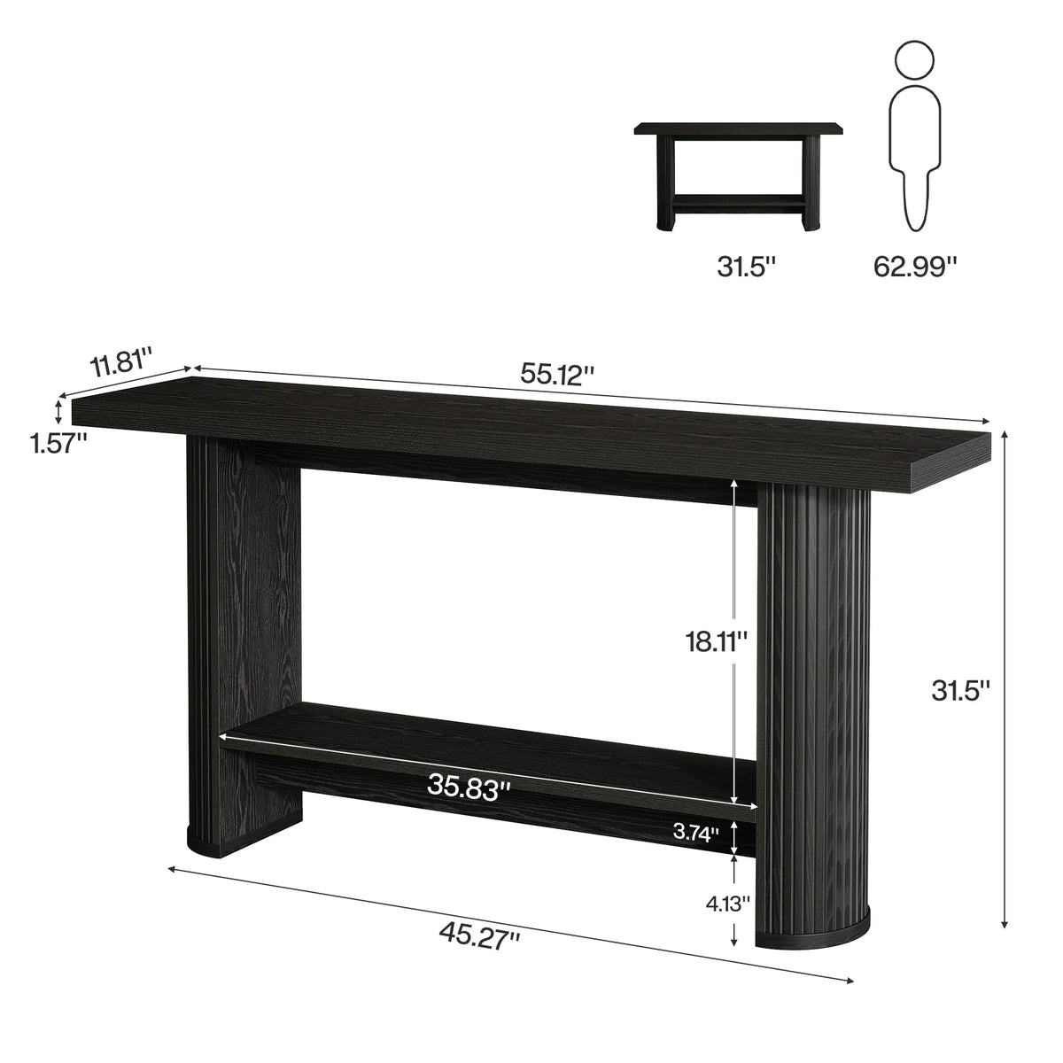 Măsuță consolă 140 cm - masă îngustă pentru hol