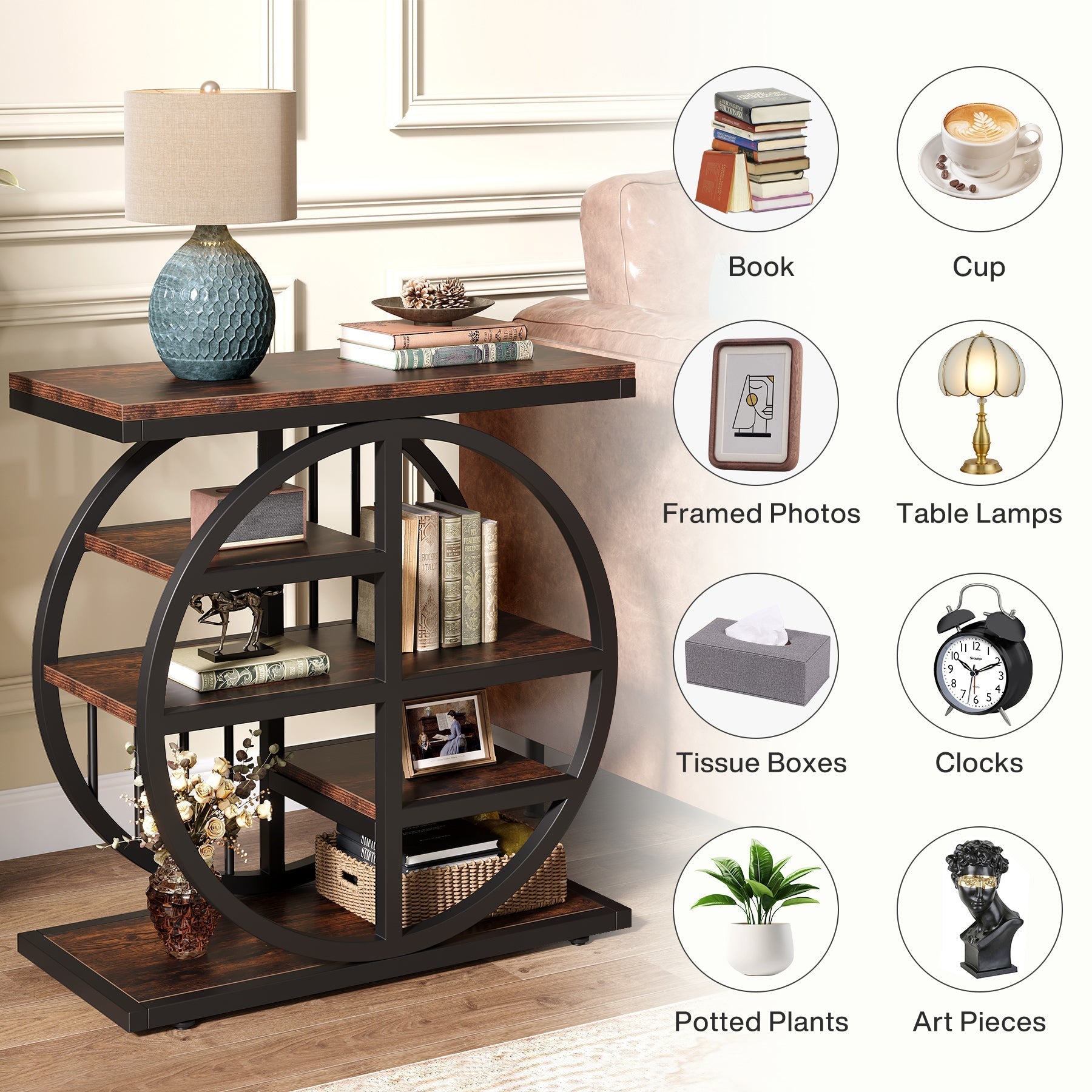 Măsuță de cafea/servit cu 5 niveluri, măsuță decorativă