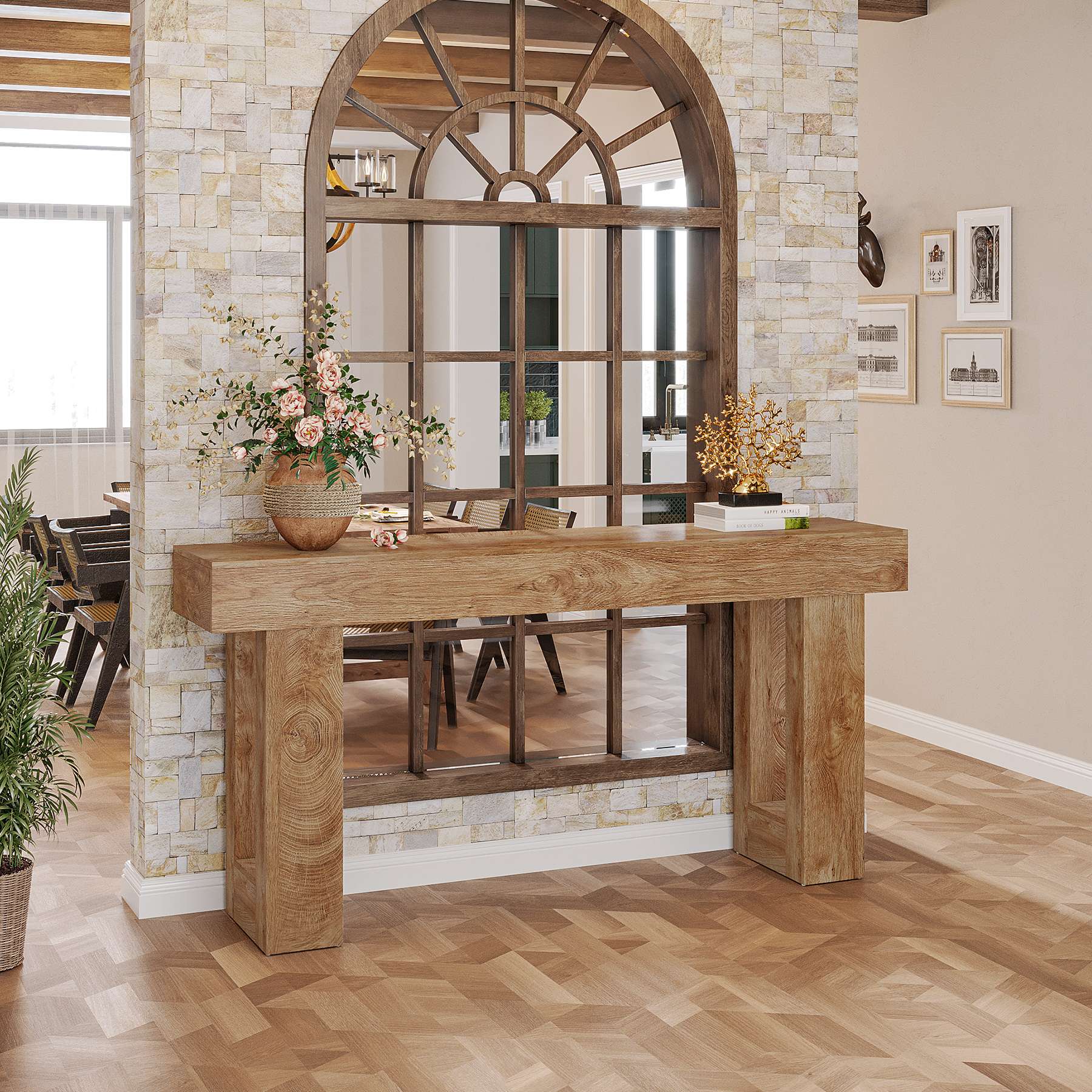 Masă consolă 160 cm stil rustic