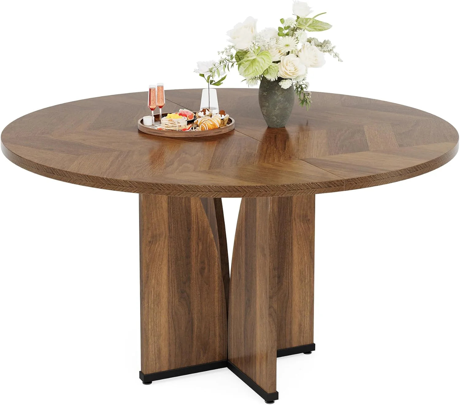 Masă rotundă de dining de 100 cm în stil rustic