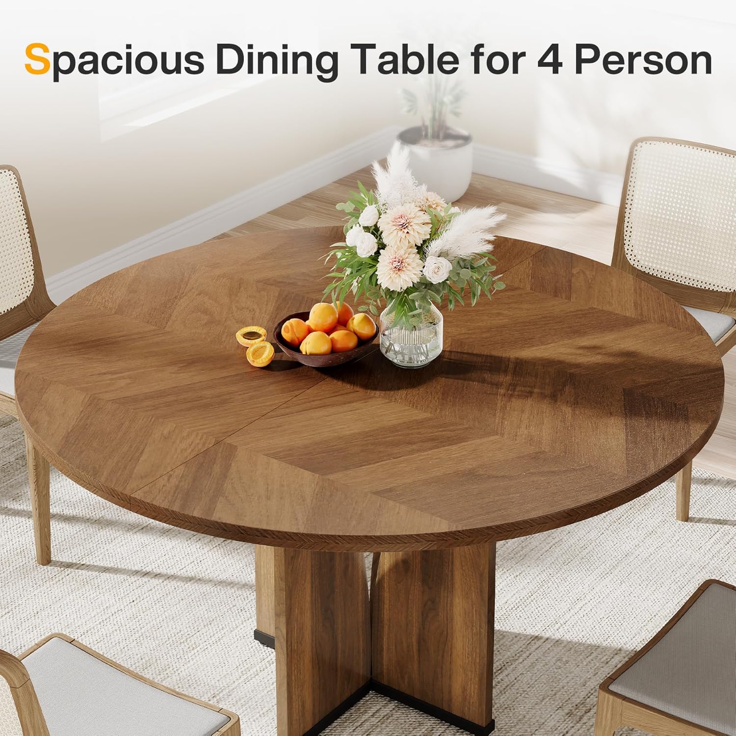 Masă rotundă de dining de 100 cm în stil rustic
