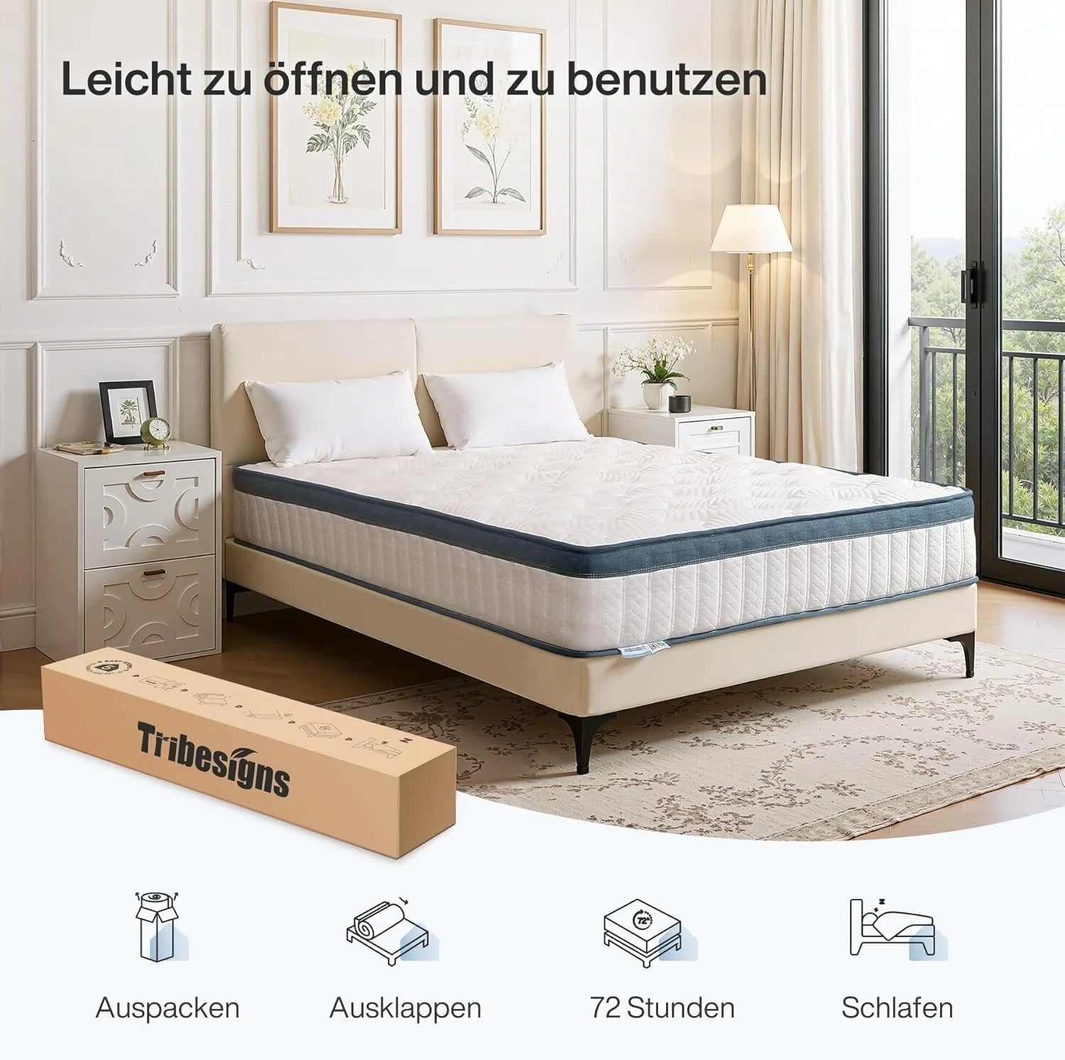 Saltea ortopedică cu arcuri împachetate individual H3 Memory Foam 7-zone