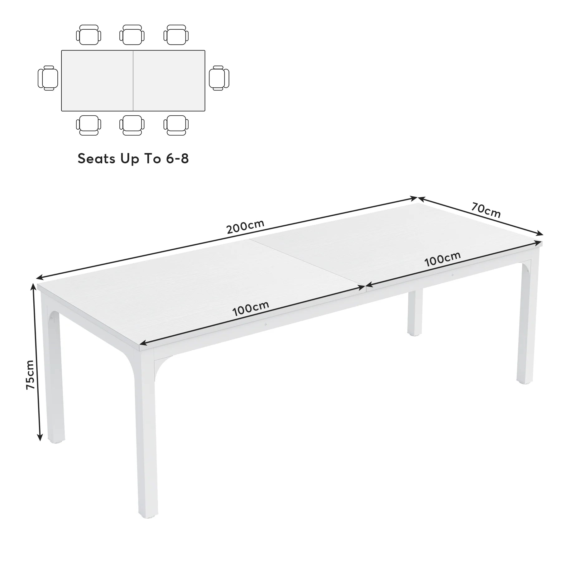 Birou dublu de calculator 200 cm - Masă de lucru pentru 2 persoane